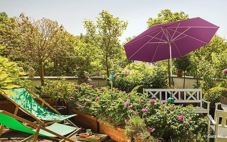 GHARAZ Tragbarer Sonnenschirm, Kippbarer Outdoor-Gartenschirm, UV-Schutz  Marktschirm, Mast Ø 28mm, für Balkon, Terrasse, Picknick: : Garten